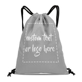 ZAACUSTOM Personalized Drawstring Backpack – Waterproof Oxford Cloth Custom Logo Gym & Sports Cinch Sack (Grey)