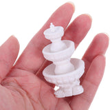 Miniature Micro Landscape Fountain Ornament – Plastic Dollhouse & Bonsai Decoration (White)