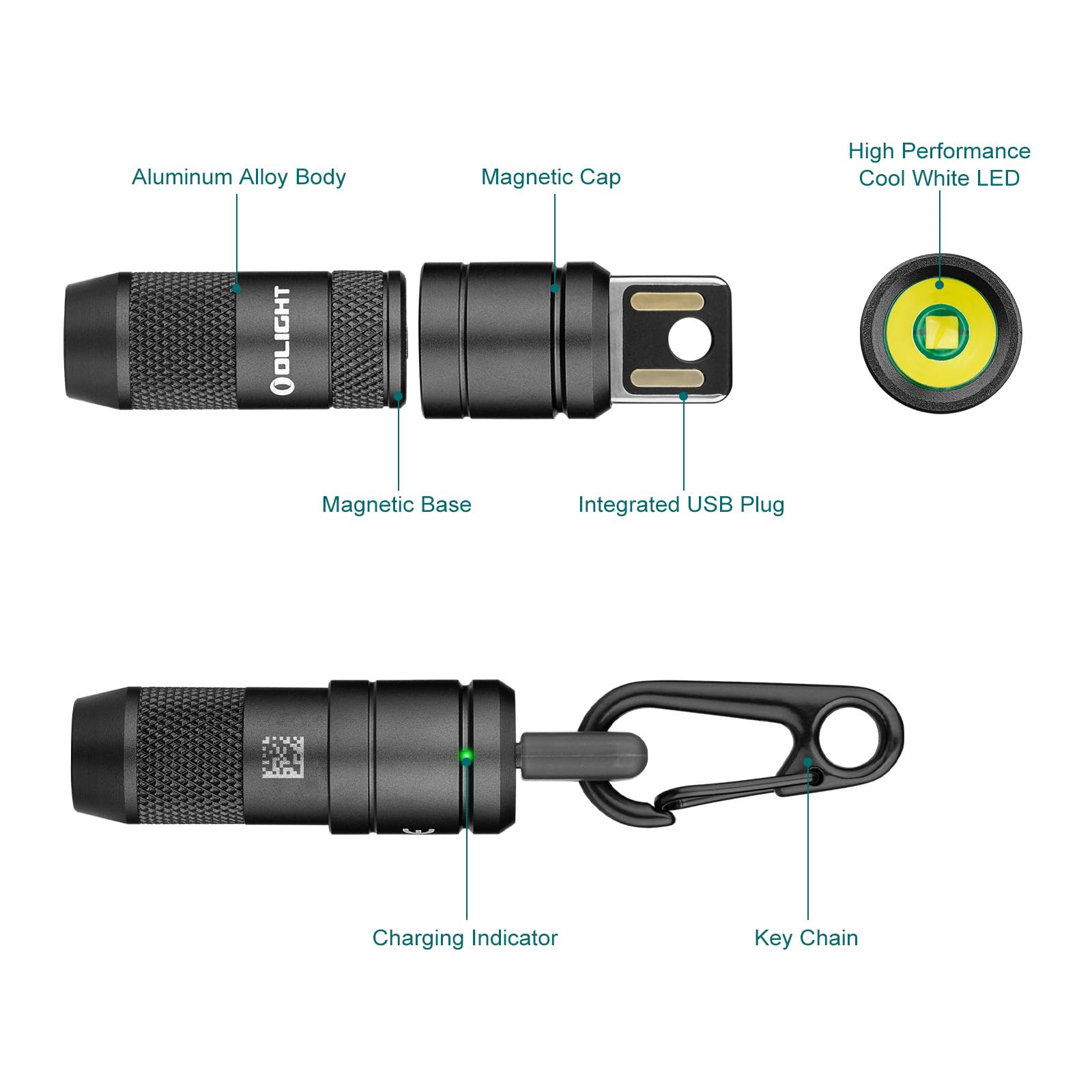 Mini Rechargeable LED Flashlight – Magnetic Pocket Light with USB Charging & Hands-Free Design