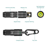 Mini Rechargeable LED Flashlight – Magnetic Pocket Light with USB Charging & Hands-Free Design