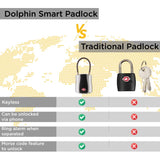 Bluetooth Smart Travel Padlock with App Control, TSA Approved Keyless Lock, Rechargeable Waterproof Luggage Security Lock Silver