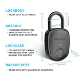 Heavy Duty Fingerprint Smart Padlock with Backup Key, Weatherproof Biometric Security Lock for Gym, Bike, Storage & Outdoor Use