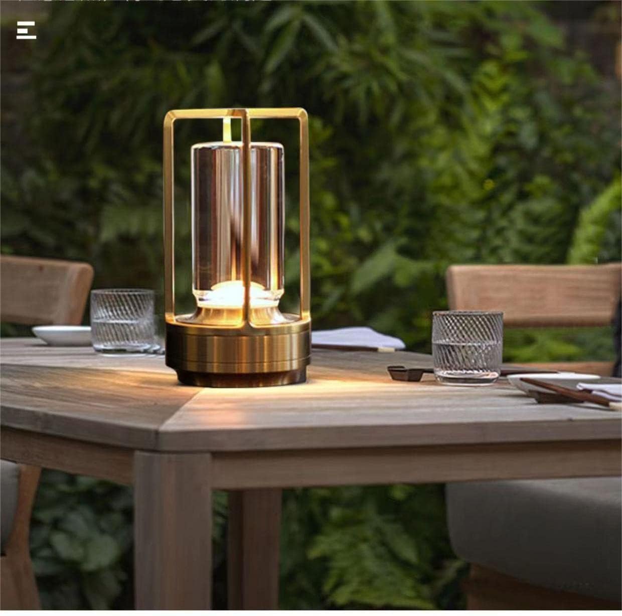 Portable Rechargeable Cordless LED Table Lamp Touch Dimmable Metal Ambient Desk Light for Indoor Outdoor Use