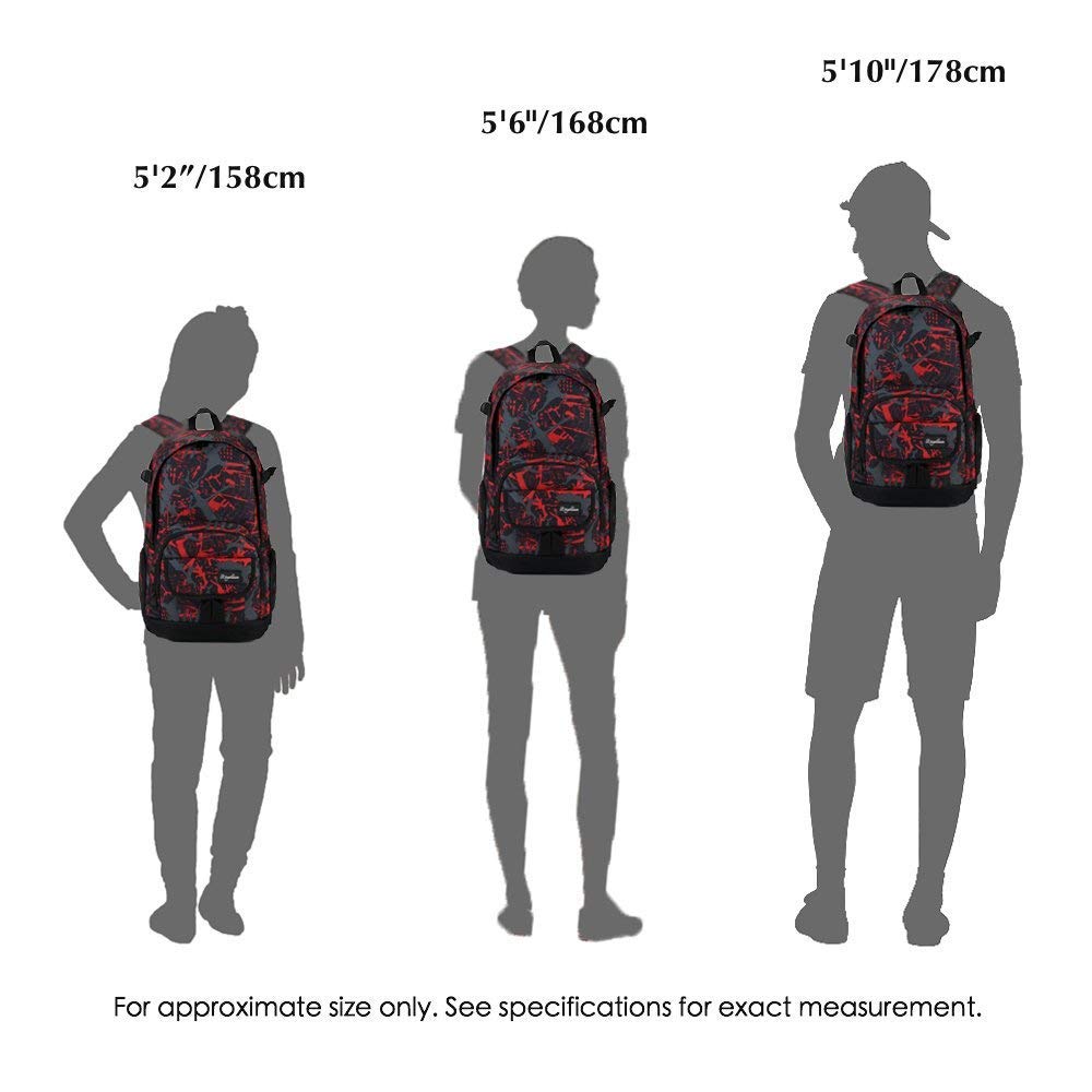 RICKYH Style School & Travel Backpack for Men & Women – Lightweight College Daypack with Laptop Sleeve (New Red)