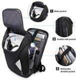 BANGE Waterproof Smart Laptop Backpack – 180° Open Business Travel Backpack with USB Charging Port for 15.6” Laptops (Black)