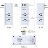 9-in-1 Rotating Power Outlet Extender with USB-C – Surge Protector Wall Charger with 6 AC Ports