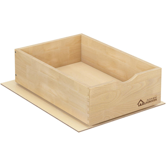 Premium Birchwood Pull-Out Cabinet Drawer with Soft-Close Slides – Heavy-Duty Slide-Out Shelf for Kitchen Cabinets (14” W x 21” D)