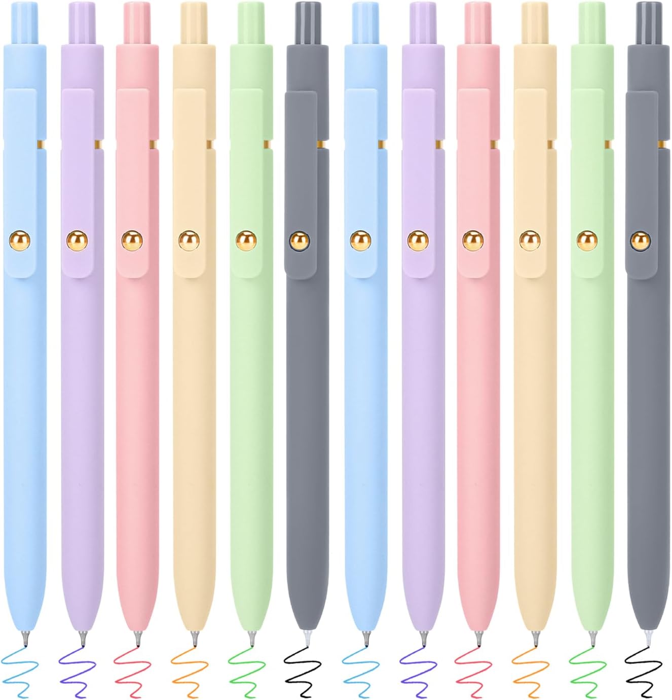 6-Pack Quick-Dry Multicolor Gel Pens with 0.7 mm Tips