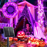 Purple Solar String Lights – 240 LED Outdoor Halloween Fairy Lights for Yard, Garden & Patio Decor (19.6 ft)