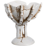 Skeleton Hand Halloween Candy Bowl – Skull Treat & Snack Holder Decoration (White)
