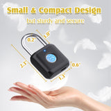 Bluetooth Fingerprint Smart Padlock with App Control, USB Rechargeable Biometric Locker Lock for Gym, Luggage & Storage