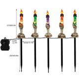 Halloween Skeleton Hand Candle Lights – Battery Operated Garden & Tabletop Decorations with Timer (Black, 2-Pack)