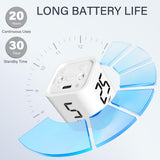 Rotating Pomodoro Timer Cube with Gravity Sensor, Preset 5/10/25/50 Min, Custom Countdown & Stopwatch, Silent Vibration Desk Timer for Work, Study & Kitchen – White