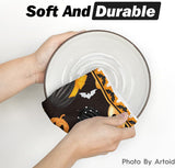 Artoid Mode Halloween Dish Towels – Set of 4 Black Kitchen Tea Towels (18x26") – Soft, Absorbent & Stylish Seasonal Décor