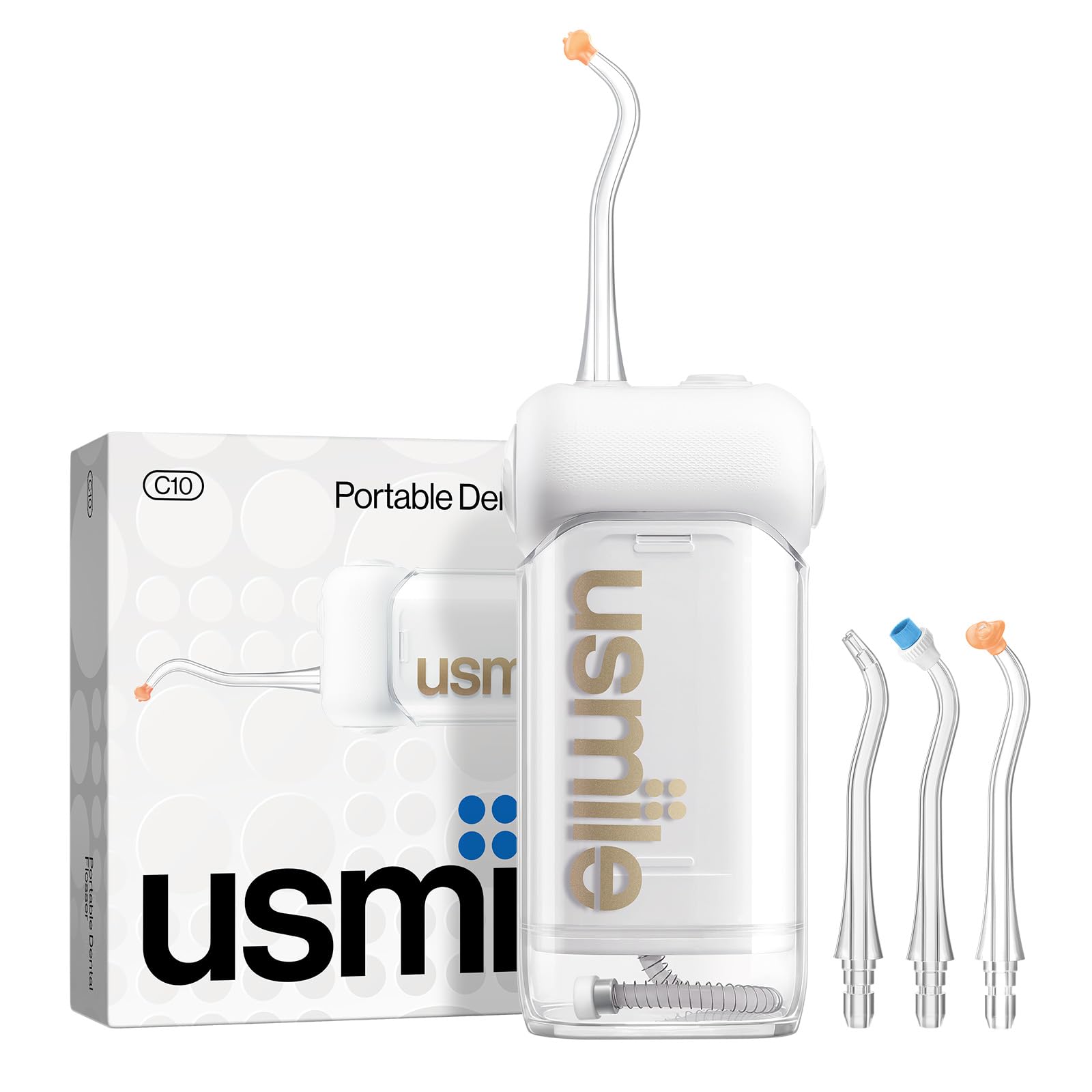 Portable Water Flosser for Teeth Cleaning – Cordless Dental Oral Irrigator with 4 Modes, Long Battery Life & IPX7 Waterproof Design (White)
