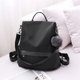 CHERUTY Women’s Anti-Theft Nylon Backpack Purse – Lightweight Fashion Travel Backpack with Rear Zipper Design (Black)