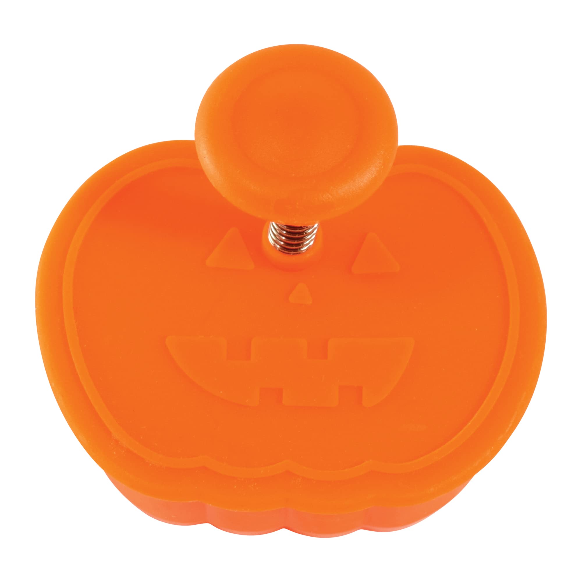 R&M International Halloween Cookie Stamp Set – Haunted House, Witch Hat, Ghost & Pumpkin (4-Piece, Silver)