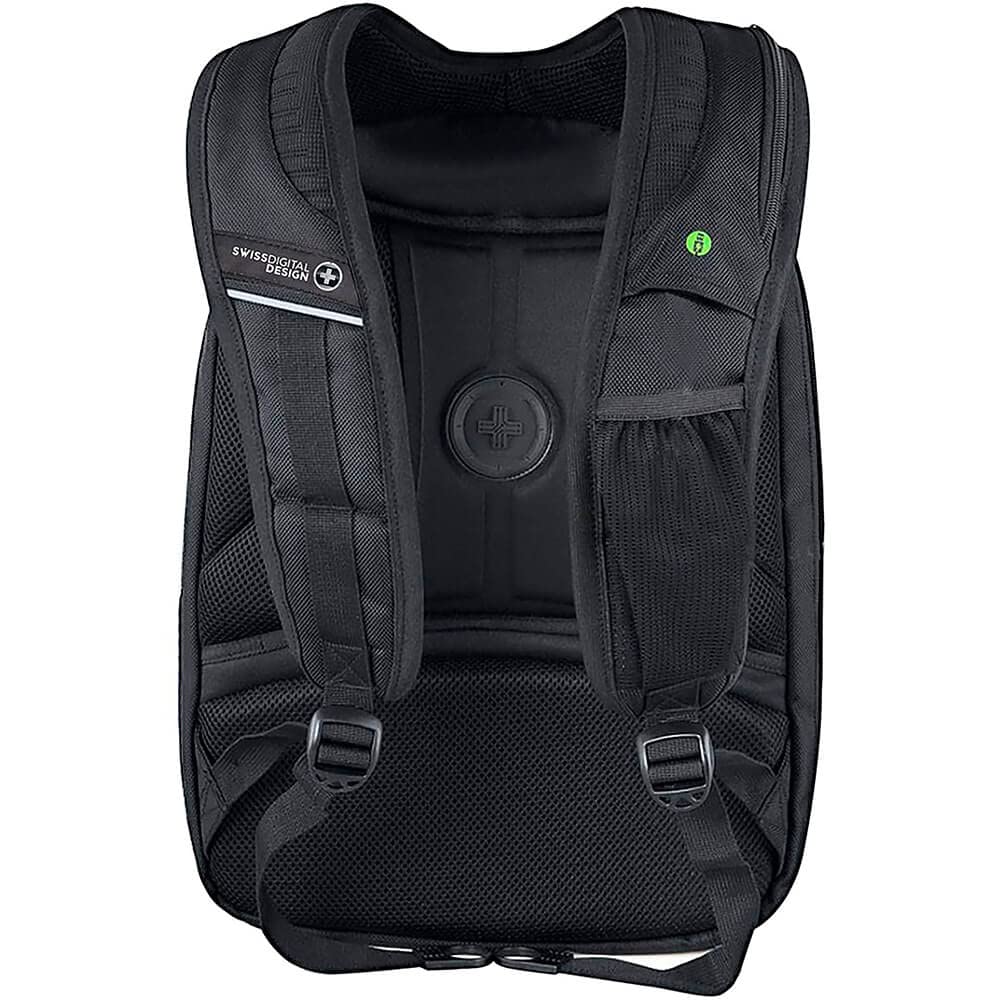 Swissdigital Design TSA-Friendly Business Laptop Backpack with USB Charging Port and RFID Protection