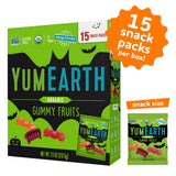 YumEarth Organic Halloween Gummy Fruits – 15 Snack Packs, Allergy-Free & Non-GMO Fruit Candy (Strawberry, Cherry, Peach)