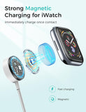 4-in-1 Multi Charging Cable with iWatch Magnetic Charger – Universal USB C, Lightning & Micro USB Fast Charging Cable for iPhone, Apple Watch, iPad, Samsung & Travel Devices
