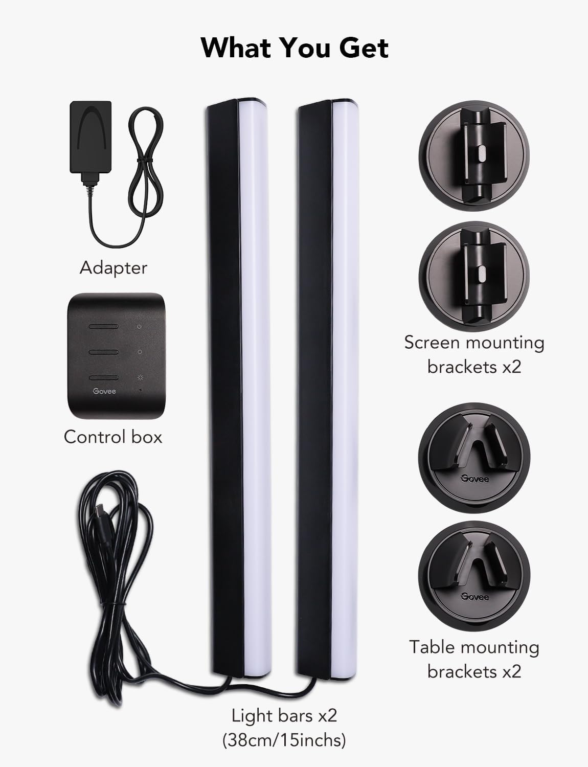 RGBIC TV Light Bars for 45–70 Inch TVs with Music Sync, Alexa Voice Control & Adjustable Mount – Black