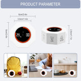 GUDOQI Octagon Pomodoro Timer with Gravity Flip, Visual Progress Bar & Adjustable Sound Alerts – White