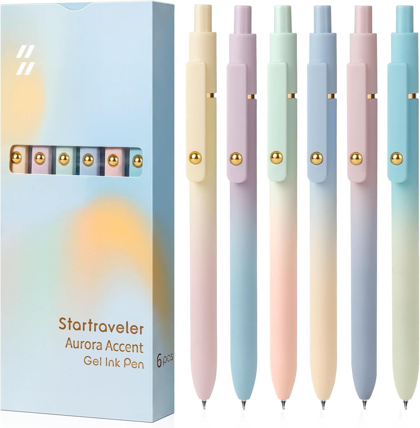 6-Pack Quick-Dry Multicolor Gel Pens with 0.7 mm Tips