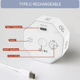 GUDOQI Octagon Pomodoro Timer with Gravity Flip, Visual Progress Bar & Adjustable Sound Alerts – White