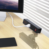 13-Outlet Desk Clamp Power Strip with USB-C Fast Charging & Surge Protection – Dual Layer Mount Charging Station Black
