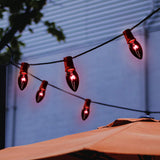 Halloween C9 Dark Purple String Lights – 25Ft Black Wire, 25 Bulbs, UL Listed Outdoor & Indoor Party Décor