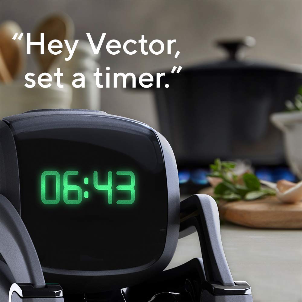 Vector AI Smart Home Robot with ChatGPT Integration & Alexa – Autonomous Companion (Black Edition)