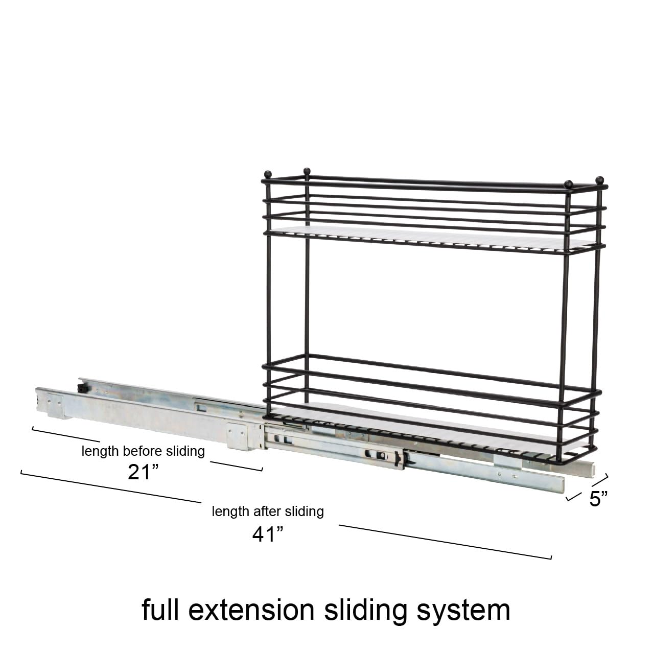 Household Essentials Glidez 2-Tier Pull-Out Cabinet Organizer – Slim Slide-Out Steel Storage with Protective Liners
