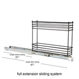Household Essentials Glidez 2-Tier Pull-Out Cabinet Organizer – Slim Slide-Out Steel Storage with Protective Liners