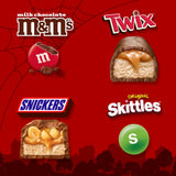 M&M’S, SNICKERS, SKITTLES & TWIX Halloween Variety Bag – 60 Count Fun Size Chocolate & Fruity Candy Mix (24 oz Bulk Bag)