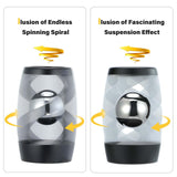 Kinetic Optical Illusion Fidget Spinner Ball Aluminum Desktop Stress Relief Toy Focus Gadget for Kids & Adults Black