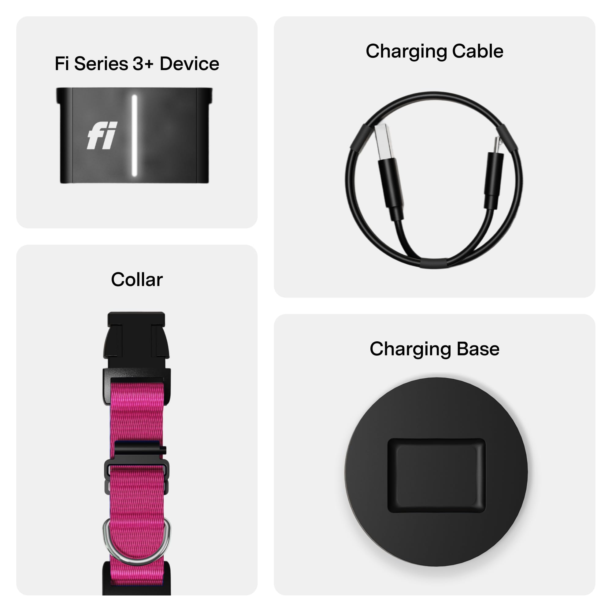 Fi Series 3+ Smart GPS Dog Collar Pink with Real-Time Tracking, Escape Alerts & Health Monitoring System