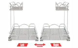 2-Tier Under Sink Pull-Out Organizer – Chrome Sliding Cabinet Shelf for Kitchen & Bathroom Storage