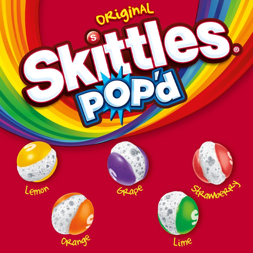 SKITTLES POP’d Originals Freeze Dried Candy – 5.5oz Crunchy Fruity Mix with Bold Flavors & Irresistible Crisp 🌈🍓🍋