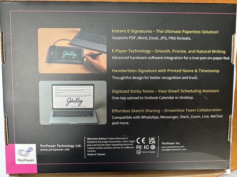 PenPower ePaper SignPad – Professional Digital Signature Pad with Timestamp & Enterprise Integration (Black)