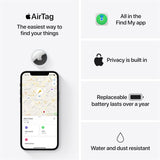 Apple AirTag Bluetooth Tracker, Precision Finding Smart Item Locator with Find My Network and Replaceable Battery