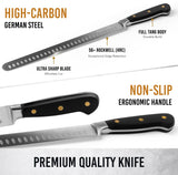 12” Premium Carving Knife – Razor Sharp German Steel BBQ & Meat Slicing Knife