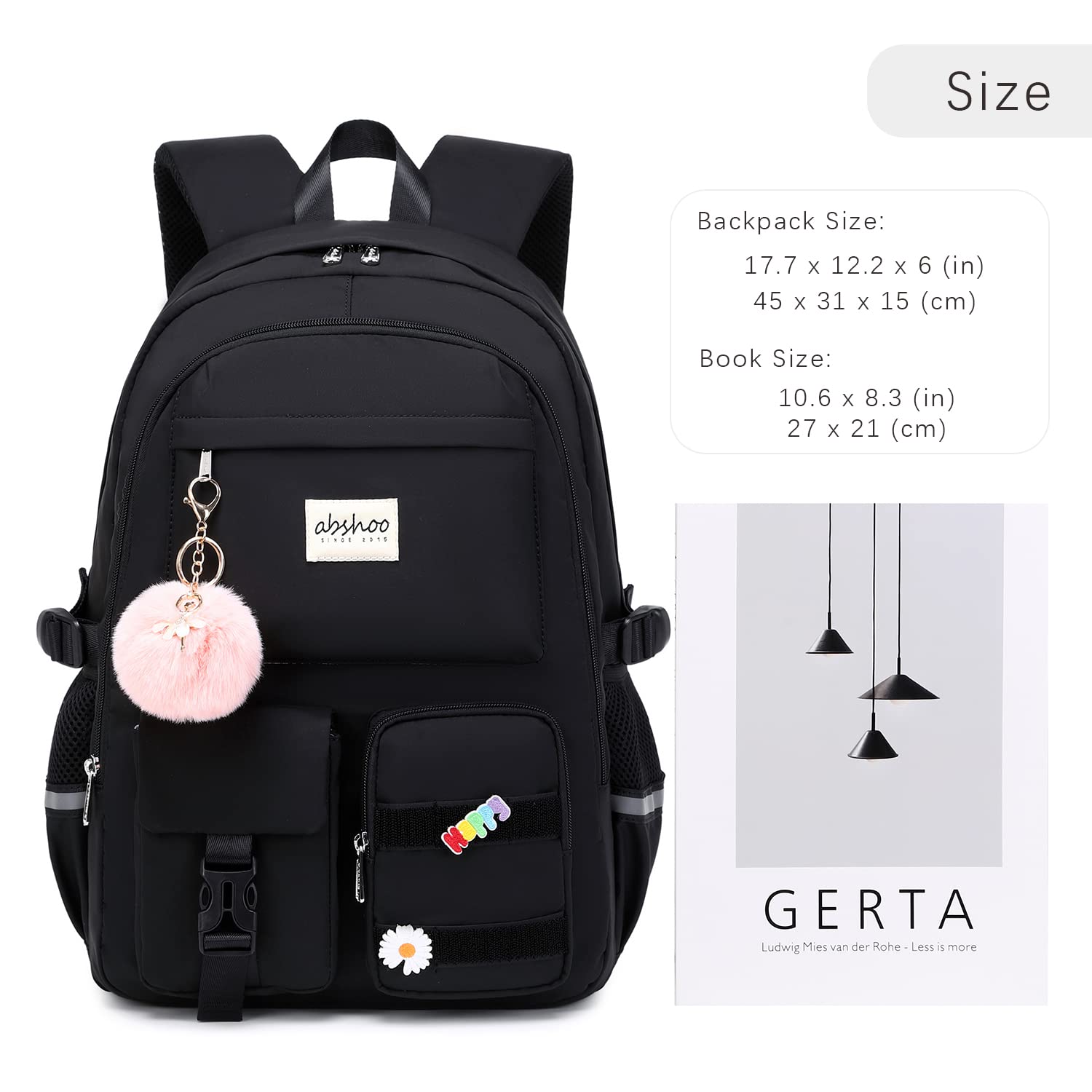 ABSHOO Large Laptop Backpack for College & High School – Water-Resistant Student Bookbag