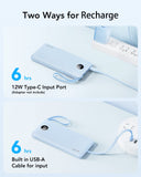 10000mAh Portable Power Bank with Built-in Charging Cables & LED Battery Indicator – Multi Device Travel Charger Blue