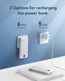 VEGER 10000mAh Ultra Slim Power Bank with Built-in AC Plug & Multi Charging Cables – Universal Portable Travel Charger B White