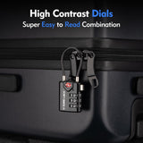 TSA Approved Cable Luggage Locks 2 Pack with Open Alert Indicator, 3 Digit Combination Travel Locks for Suitcases & Backpacks