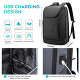 BANGE Smart Business Laptop Backpack – Waterproof Travel Backpack with 180° Opening & USB Charging Port, Fits 15.6” Laptops (Black)