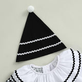 Toddler Clown Halloween Costume – White Baby Jumpsuit & Hat Set for Boys and Girls (Soft Polyester Blend)