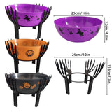 3-Pack Halloween Candy Bowls with Holders – Orange, Purple & Black Trick or Treat Set