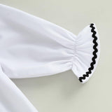 Toddler Clown Halloween Costume – White Baby Jumpsuit & Hat Set for Boys and Girls (Soft Polyester Blend)