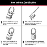 Master Lock TSA Accepted Combination Luggage Lock with Flexible Steel Cable, Resettable 3-Dial Travel Padlock